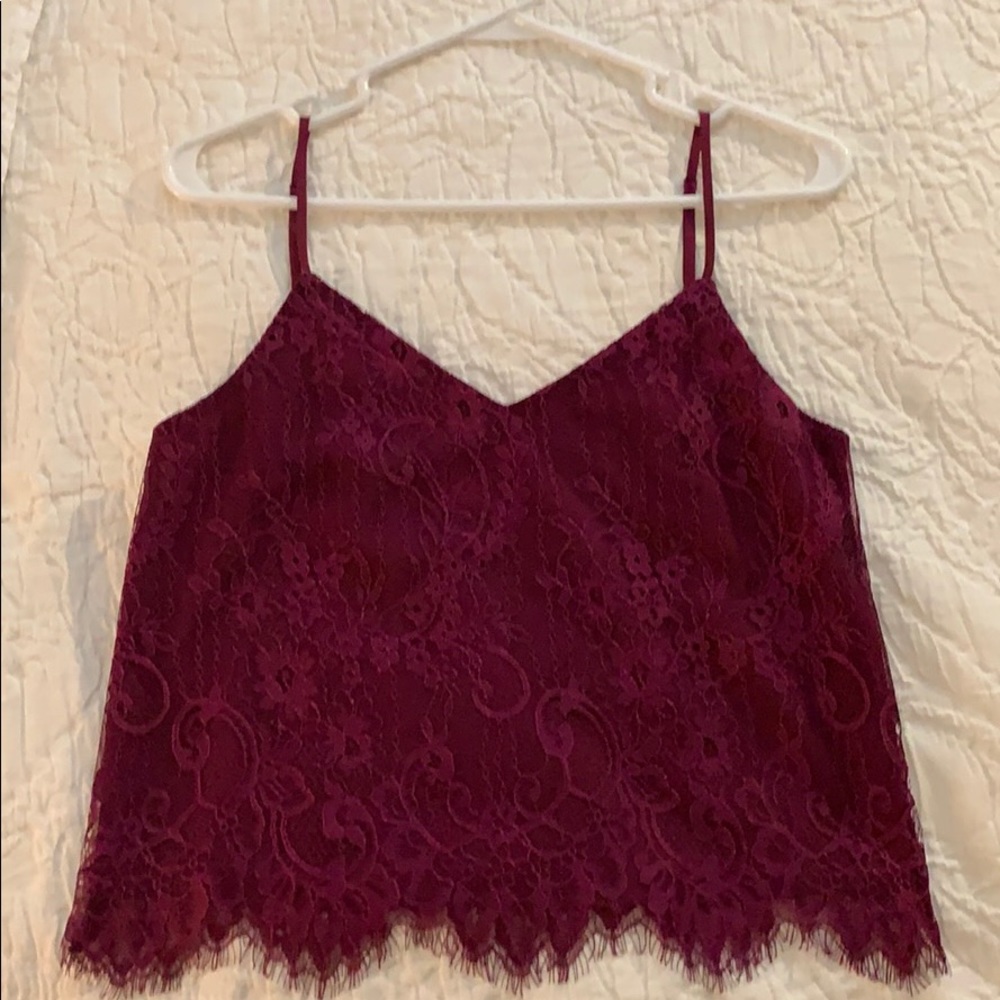 Purple spaghetti strap crop-top